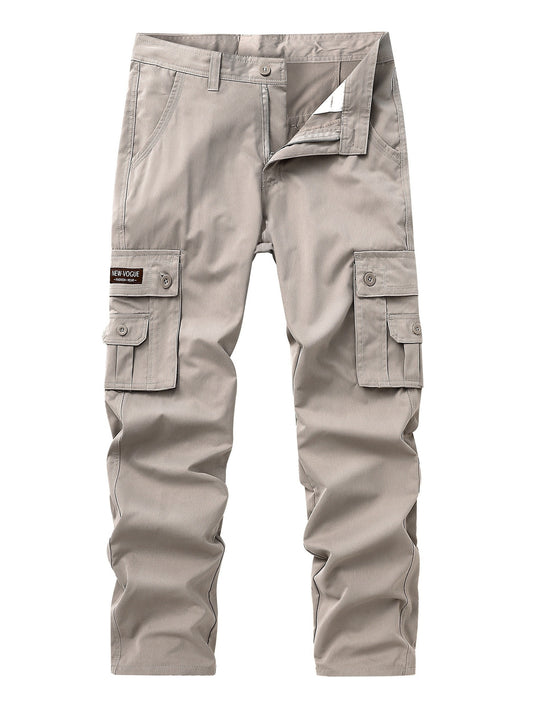 Multi-Pocket Cargo Pants for Men - Loose Fit, Straight Leg, Water-Resistant, Breathable, and Durable - Ideal for Outdoor Activities, Hiking, Fishing, Angling, and Work