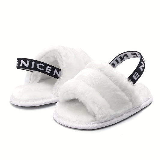 NICENICE Fuzzy Baby Slipper Sandals - Soft, Cozy, and Adorable for Little Girls - Perfect for Indoor Play and Everyday Wear - Available in Various Colors