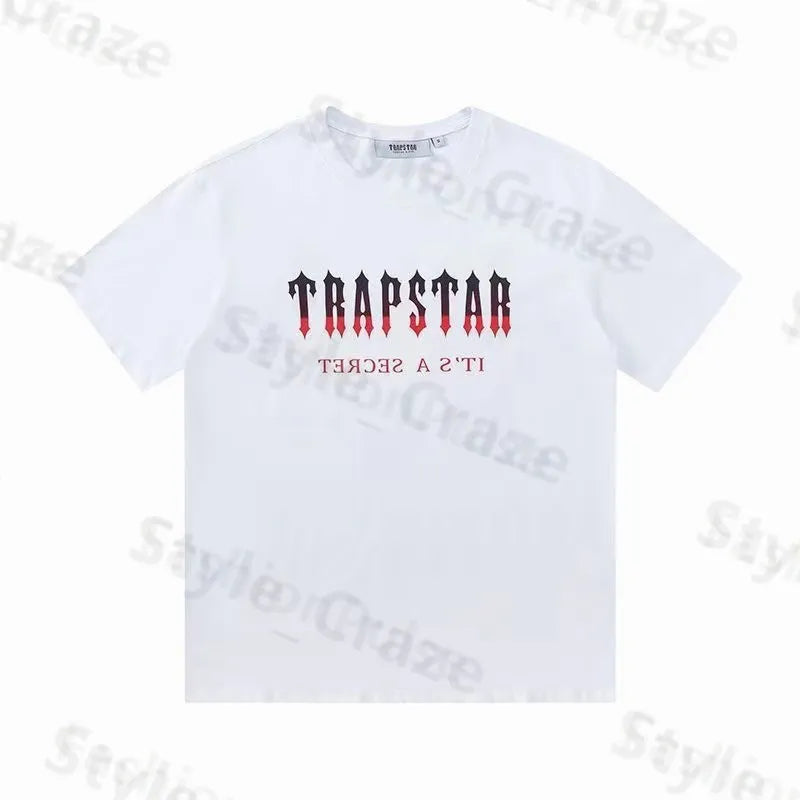 Trapstar Men's Tracksuits T Shirt Shorts 2-Piece Set Short Sleeve Beach Shorts Suits Fashion Letter Print Casual Running Walking Sports Suit S-3XL