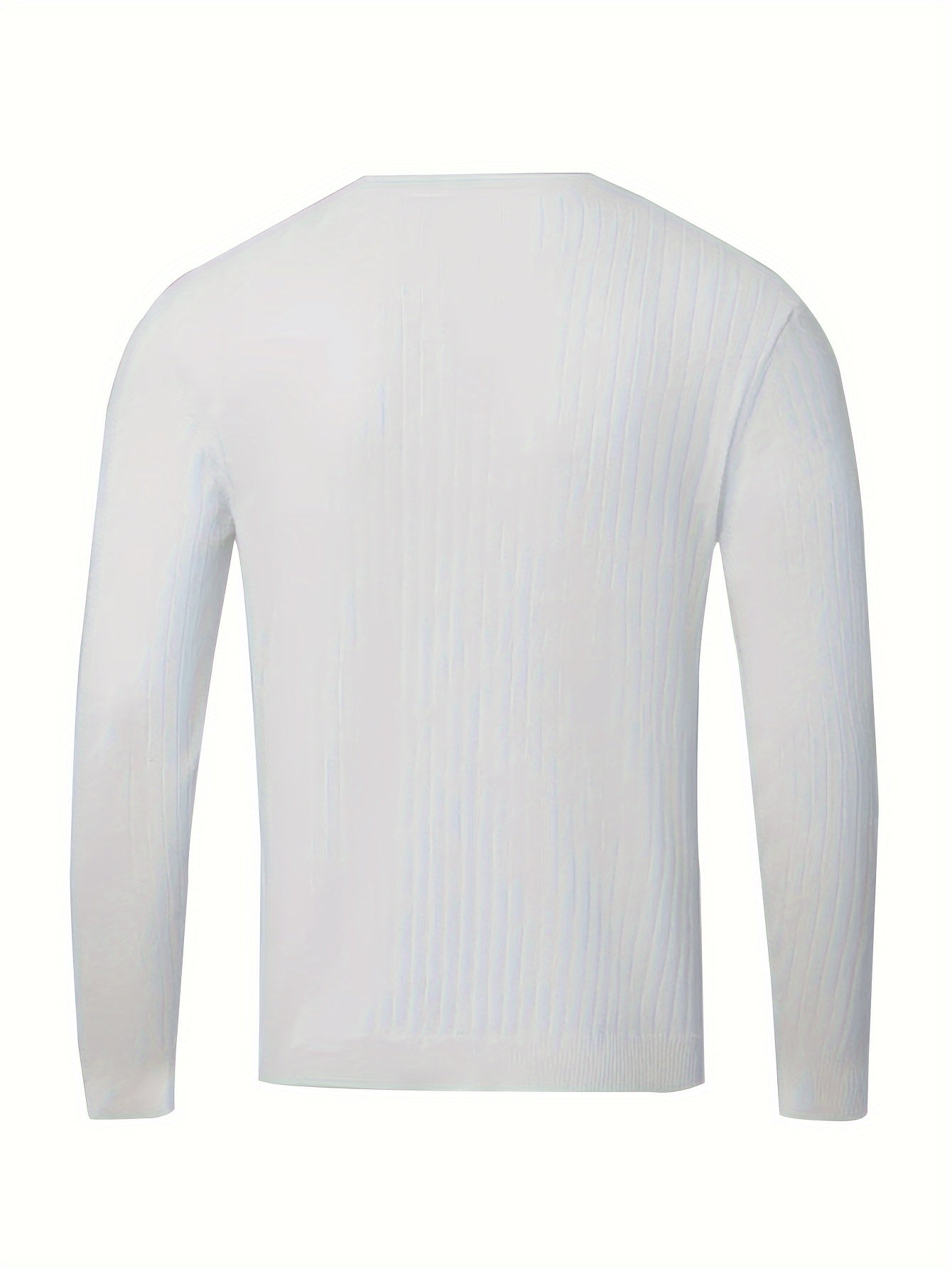 Men's Fashion Casual Crew Neck Long Sleeve Knit Sweater, Regular Fit Ribbed Pullover Tops For Spring And Fall