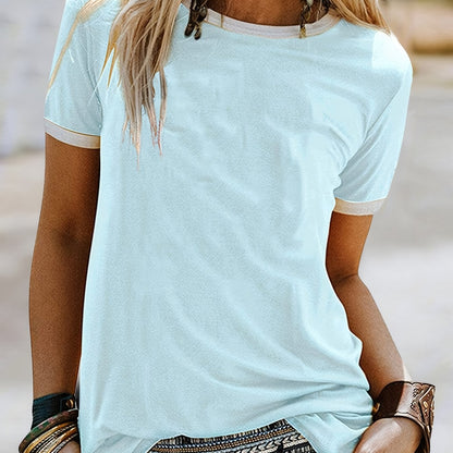 Womens Lightweight Crew Neck T-Shirt - Comfortable & Stylish Loose Fit - Versatile Summer Short Sleeve Top - Everyday Essential