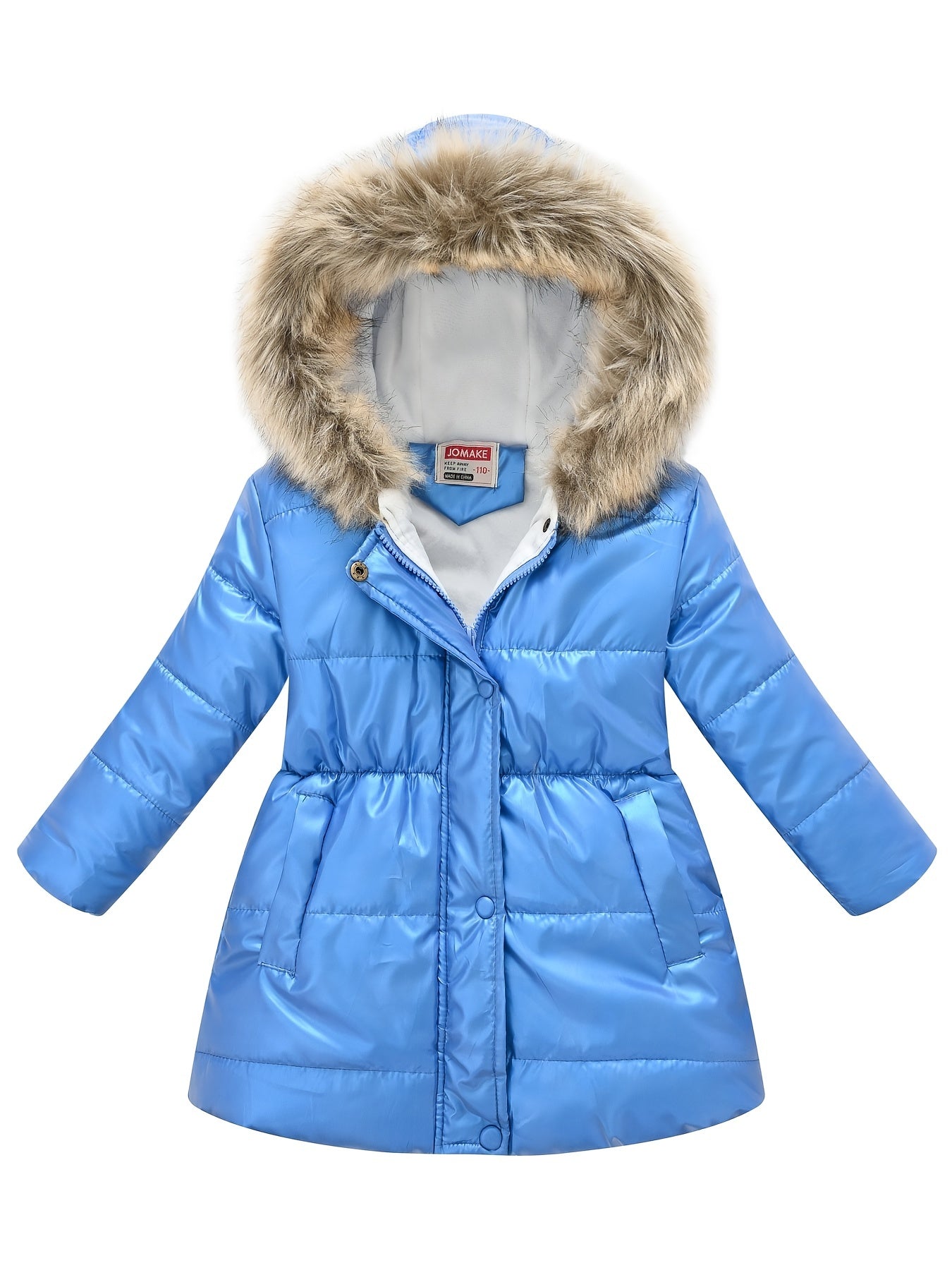 Girls' Adorable Thickened Thermal Hooded Puffer Jacket - Soft, Warm, Water-Resistant Down Alternative Padded Outwear for Winter, Cold Weather, and Outdoor Activities - Stylish, Cute, and Cozy Design for School, Daily Wear, and Travel