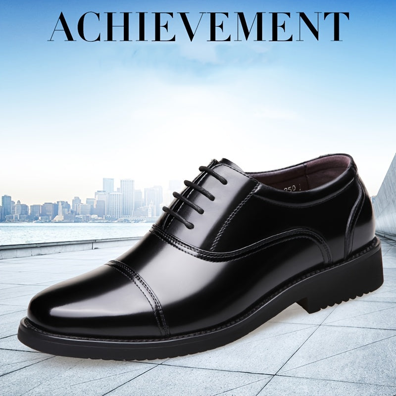 Classic Men's Formal Oxford Shoes - Durable Rubber Sole, Elegant Superfine Upper, Lace-up, for Wedding & Business