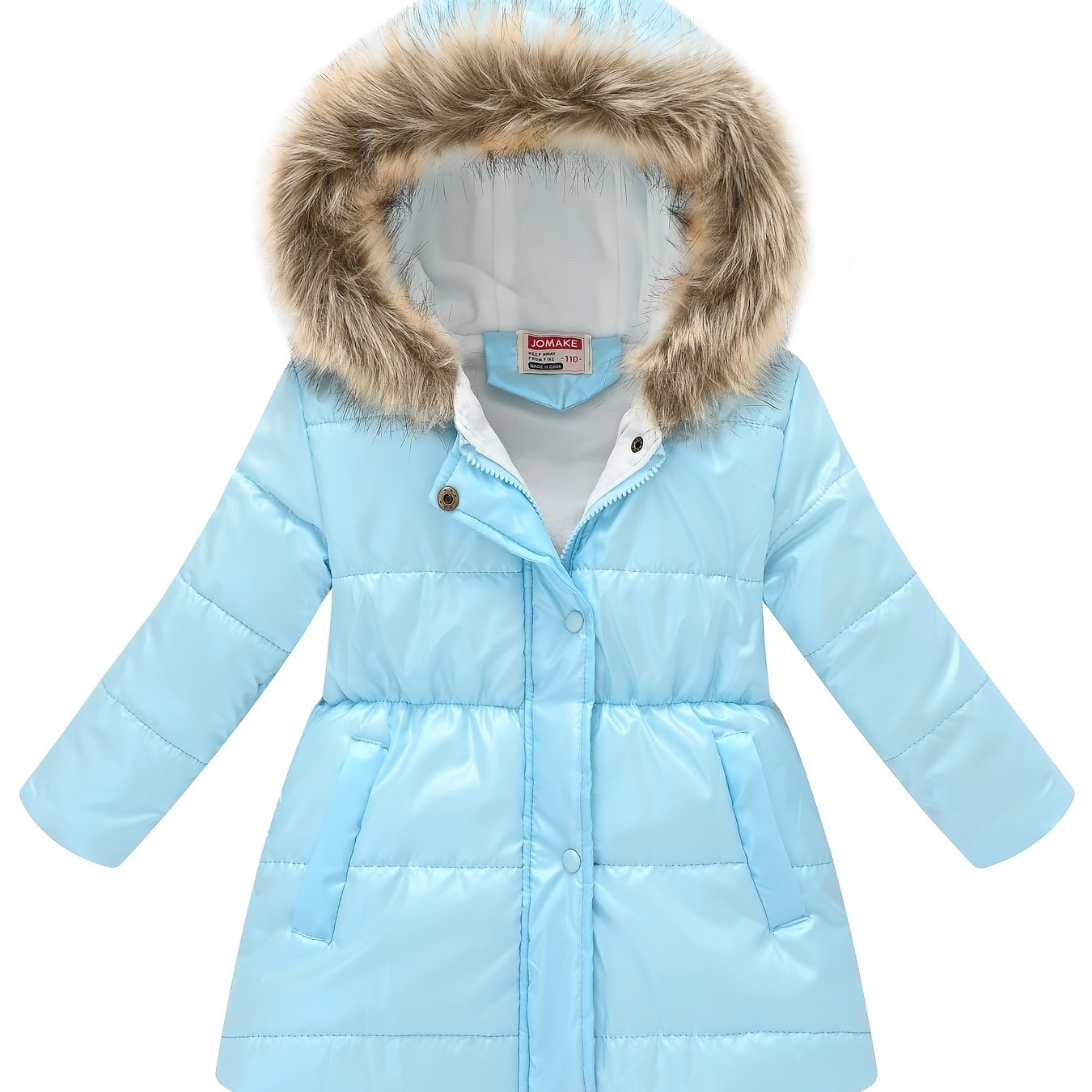 Girls' Adorable Thickened Thermal Hooded Puffer Jacket - Soft, Warm, Water-Resistant Down Alternative Padded Outwear for Winter, Cold Weather, and Outdoor Activities - Stylish, Cute, and Cozy Design for School, Daily Wear, and Travel