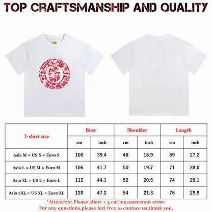 designer Mens T Shirts Top Craftsmanship mens womens Fashion tshirt Foam Print Short Sleeve Street Casual tees Cotton polo tshirts