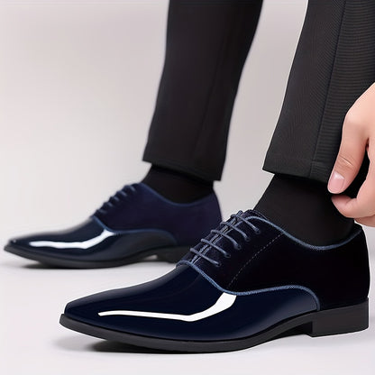 Mens Premium PU Leather Derby Shoes - Stylish & Versatile for Wedding, Party & Office - Perfect for Spring, Summer & Autumn