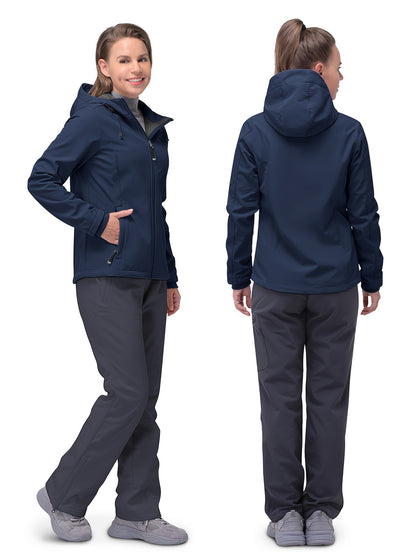 Waterproof Winter Sports Coat - Windproof Fleece Lined, Zipper Pocket, Breathable, Quick-Drying, Reflective, Long Sleeves, Sporty Design - Women's Activewear for Outdoor Activities, Hiking, Camping, Cycling, and Skiing