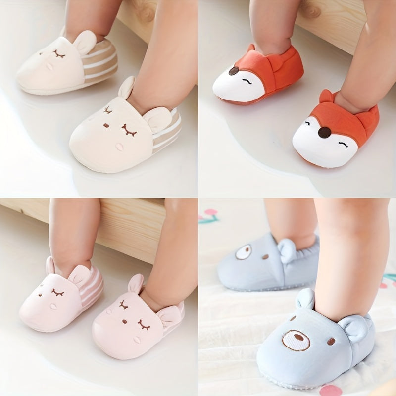 Adorable Cartoon-Themed Slip-On House Shoes for Baby Girls - Non-Slip, Comfy & Perfect for Indoor Spring/Fall Fun