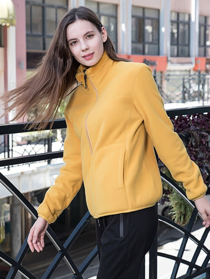 Ultra-Cozy Double-Layered Plush Jacket - Soft, Warm, and Breathable for Casual Wear - Women's Sportswear for Outdoor Activities