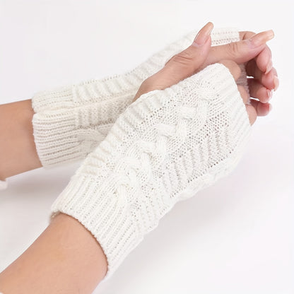 Thermal Fingerless Knit Long Gloves for Women - Soft, Warm, and Cozy Hand Warmers for Cold Winter Days - Fashionable Winter Accessories for Outdoor Activities