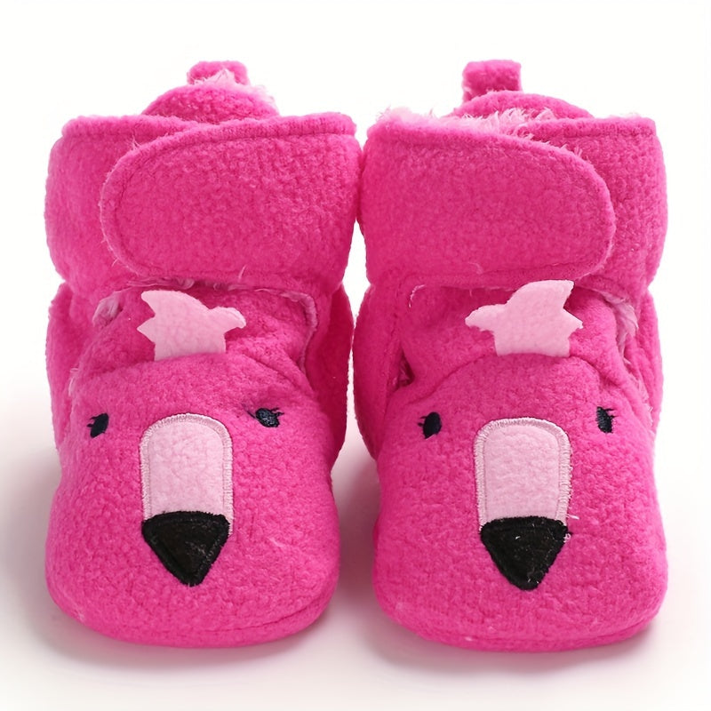 Cozy Cartoon Lamb Plush Winter Shoes for Baby Boys & Girls - Soft, Warm Walking Sneakers with Cute Animal Design