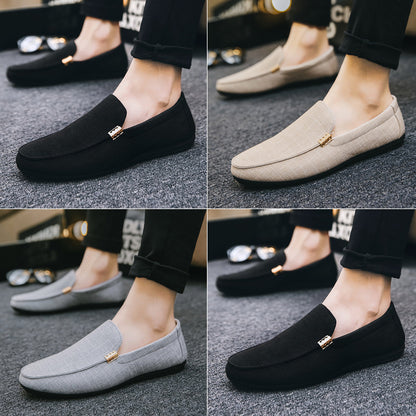 Summer Cloth Shoes Gommino Men's Casual Shoes Korean Fashion Slip-on Lofter Canvas Shoes Size 45 Men's Shoes