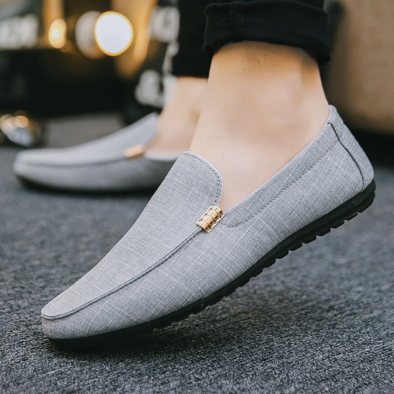 Summer Cloth Shoes Gommino Men's Casual Shoes Korean Fashion Slip-on Lofter Canvas Shoes Size 45 Men's Shoes