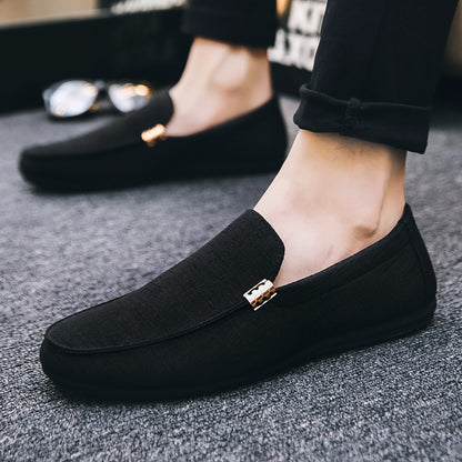 Summer Cloth Shoes Gommino Men's Casual Shoes Korean Fashion Slip-on Lofter Canvas Shoes Size 45 Men's Shoes