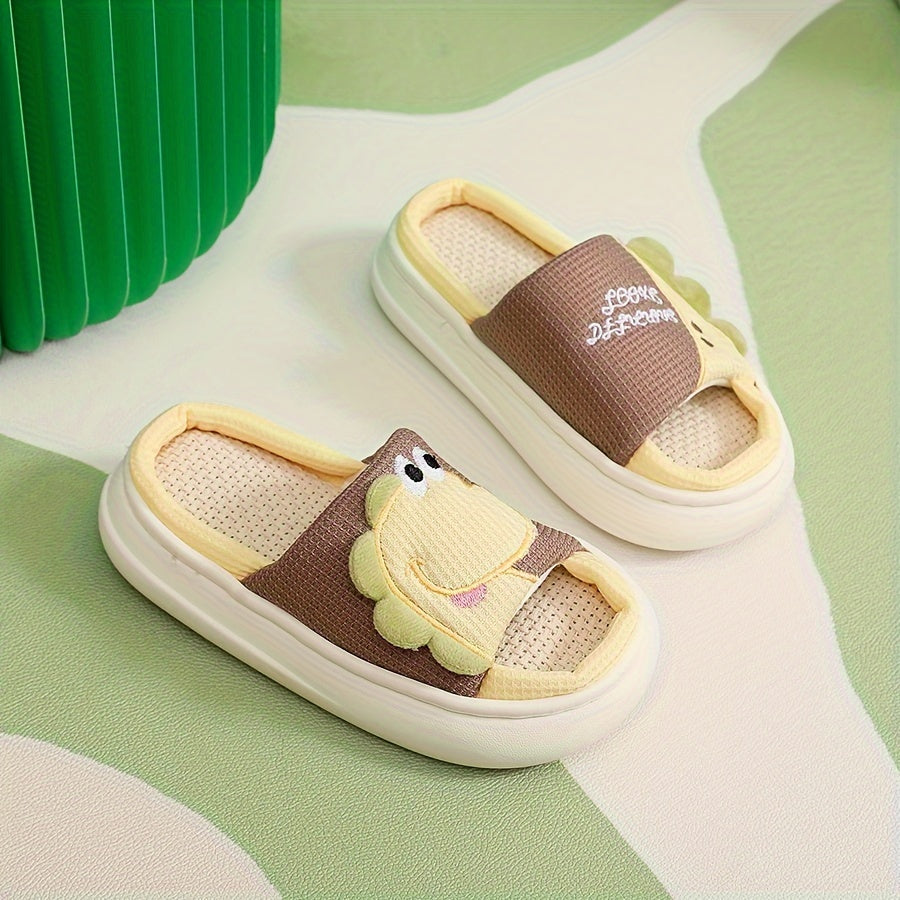 Youngsters's Dinosaur Linen Footwear - Comfortable, Non-Slip Thick Sole for All, Suitable for Indoor/Outdoor Activities