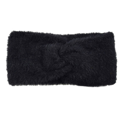 Lianfudai knitted Internet Celebrity Faux Mink Headband Cross Knitted Hair Band Ins New Warm Wool Headband Plush Headdress