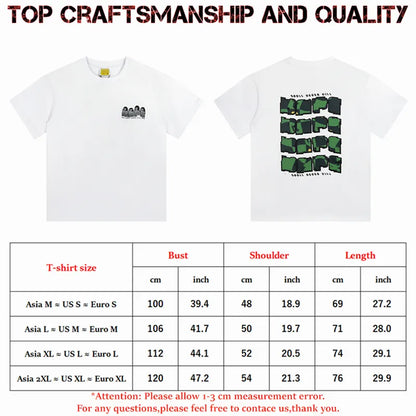 designer Mens T Shirts Top Craftsmanship mens womens Fashion tshirt Foam Print Short Sleeve Street Casual tees Cotton polo tshirts