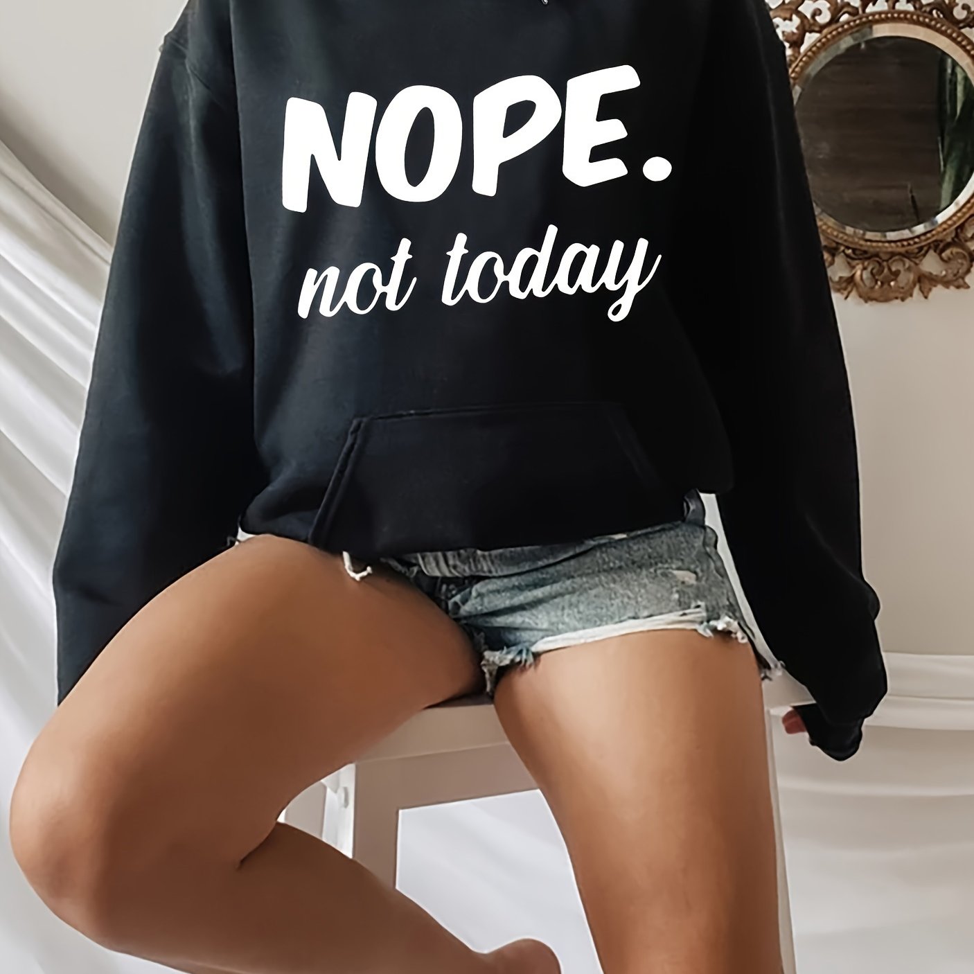 Stylish & Comfy 'Nope Not Today' Hoodie: Warm, Adjustable, Easy-Care - Ideal Fall/Winter Wear for Women