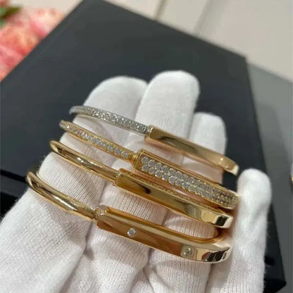 Luxury jewelry gold bracelet lock bracelet bangle gold cuff unisex rose gold silver black classic stainless steel jewelrys designer bangle bracelet women men