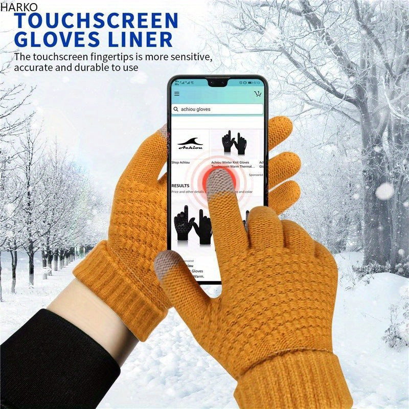 Thermal Womens Winter Touch Screen Gloves - Warm, Thicker, and Water-Resistant for Cold Weather - Hand Washable, Ideal for Driving, Running, and Texting