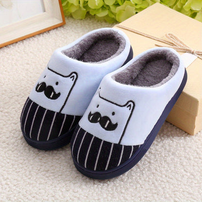 Cozy Cartoon-Themed Kids' Slippers - Warm & Thick Plush Lining For Boys And Girls, Non-Slip Sole