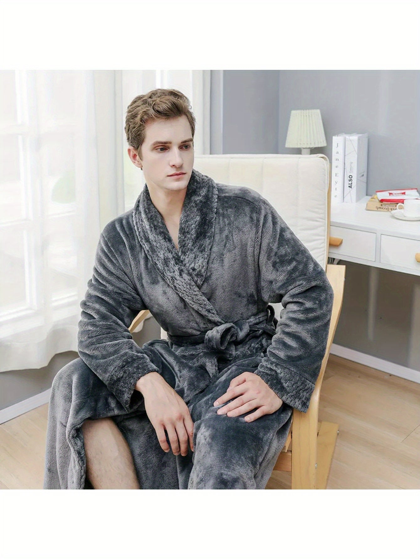 Unisex Long Bathrobe - Luxurious Flannel Robe for Men and Women - Thick, Warm Sleepwear for Winter - Perfect Homewear for 120-200 Pounds, Available in Large and Extra Large Sizes