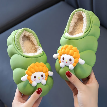 Cartoon-Themed Slippers for Little Princesses - Soft, Non-Slip, Comfortable Indoor Footwear with EVA Sole for Autumn & Winter