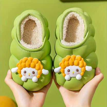 Cartoon-Themed Slippers for Little Princesses - Soft, Non-Slip, Comfortable Indoor Footwear with EVA Sole for Autumn & Winter