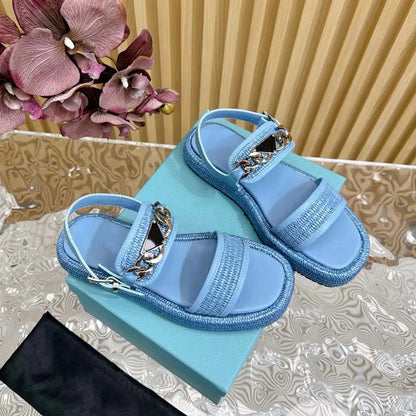 Designer Sandals Women Slippers Flat Slides Flip Flop Padded On Gold Buckle Summer Genuine Leather Indoor Outdoor Beachwear Pool Sandals Slides 0001