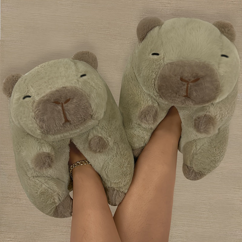 Capybara Character Slip-On Shoes - Ultra Soft, Warm, Non-Slip, Lightweight, Breathable, and Comfortable Indoor Walking Shoes for Boys and Girls - Perfect for Autumn and Winter Seasons