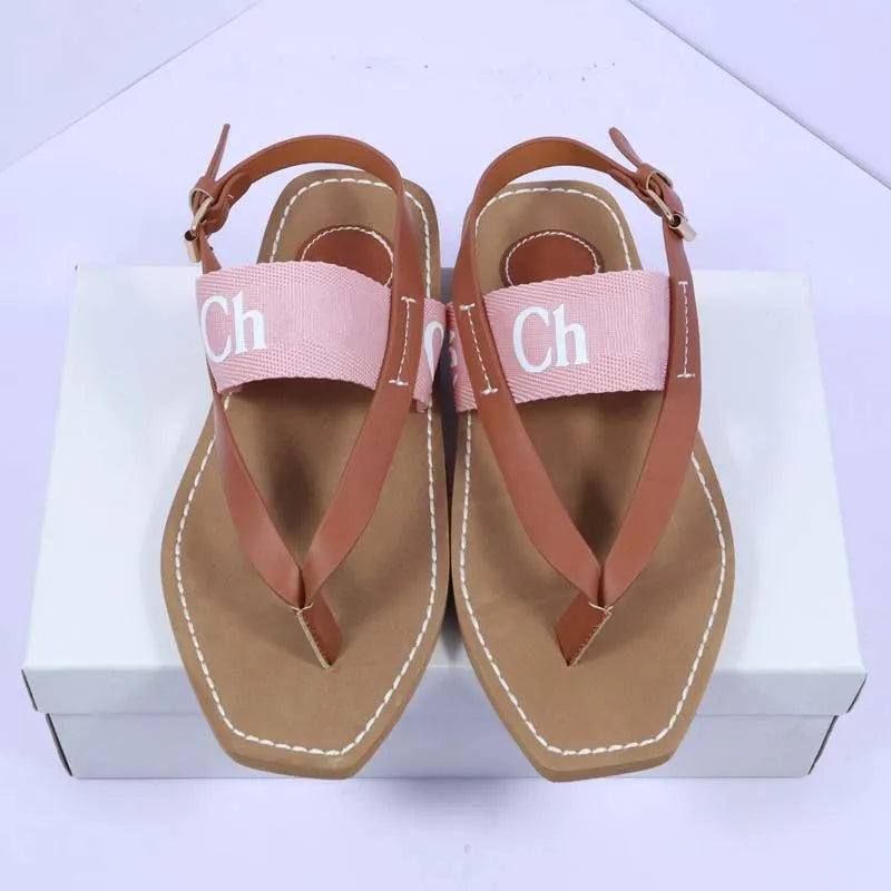 Dhgate Designer Sandal Man Woody Clog Mule Flat Sandale Slide Letter Loafers Tazz Slipper Womans Pink Red Slippers Summer Beach Platform Canvas Shoe Flip Flop