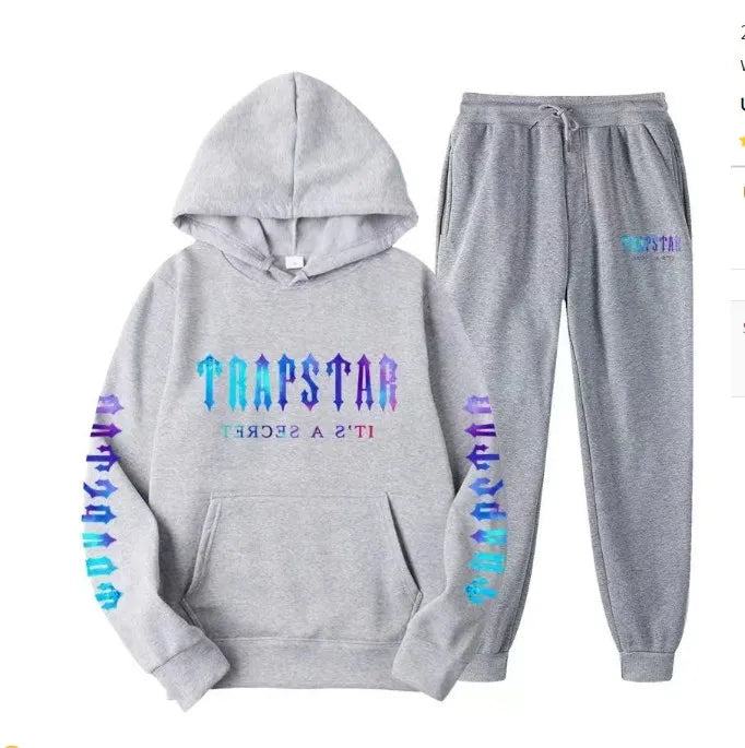 Mens hoodie Trapstar tracksuit and shooters tracksuit rainbow hoodedEmbroidery Plush Letter Decoration Thick sportswear men and women sportswear suit trousers