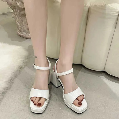 Dress Shoes  Summer Luxury Sandals Anti slip Espadrilles Platform Sales Womens Full Matching Block High Heel Set Beige Button S H240527 M2WC