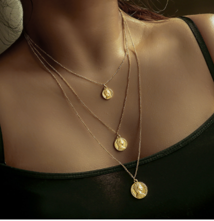 sengpan Collier Chain Necklace Multilayer Moon Alloy Metal Disc Gold Pendant Necklace For Women New Trend Female Jewelry Collar