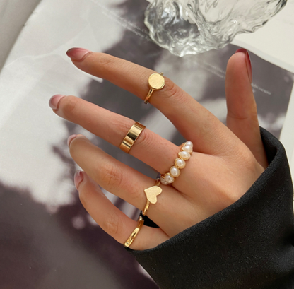 sengpan Trendy Silver Color Hip Pop Rings For Women Men Punk Cool Multi-layer Adjustable Open Finger Rings Set Party Gift Jewelry