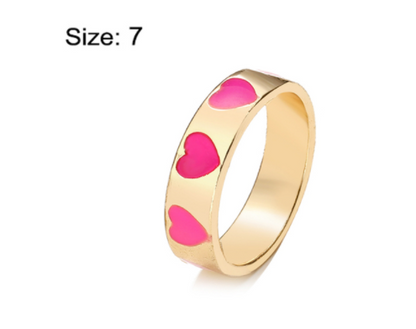 sengpan Christmas gifts ideas Jewelry New Colorful Adjustable Ring for Women Glossy Love Heart Rings Peach Heart Ring Exquisite Y2k Trend Jewelry