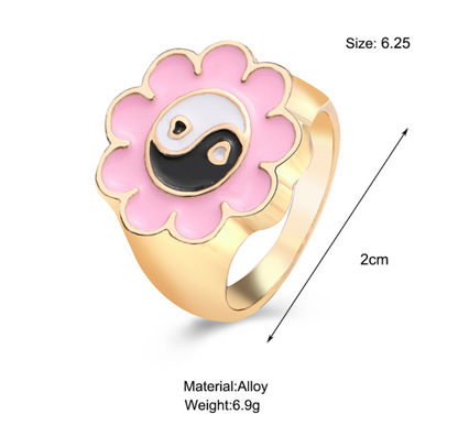 sengpan Christmas gifts ideas Jewelry New Colorful Adjustable Ring for Women Glossy Love Heart Rings Peach Heart Ring Exquisite Y2k Trend Jewelry