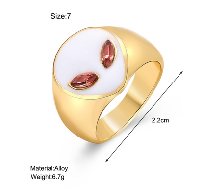 sengpan Christmas gifts ideas Jewelry New Colorful Adjustable Ring for Women Glossy Love Heart Rings Peach Heart Ring Exquisite Y2k Trend Jewelry