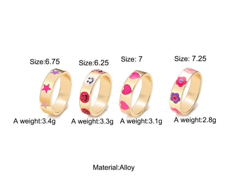 sengpan Christmas gifts ideas Jewelry New Colorful Adjustable Ring for Women Glossy Love Heart Rings Peach Heart Ring Exquisite Y2k Trend Jewelry