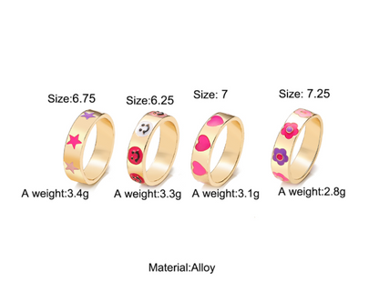 sengpan Christmas gifts ideas Jewelry New Colorful Adjustable Ring for Women Glossy Love Heart Rings Peach Heart Ring Exquisite Y2k Trend Jewelry