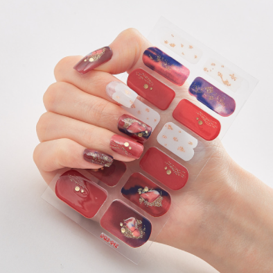 sengpan Christmas gifts ideas New Year Patterned Nail Decor Nail Polish Nail Art Stickers Full Beauty Sticker for Nails Nail Accesoires Christmas Nail Sticker