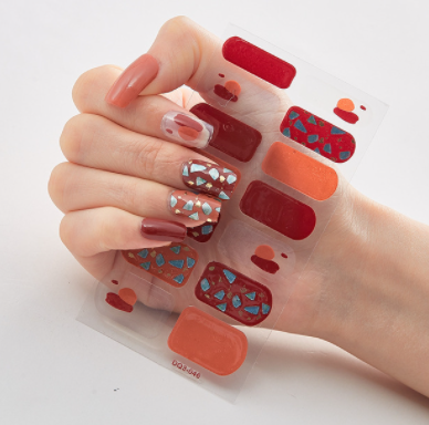 sengpan Christmas gifts ideas New Year Patterned Nail Decor Nail Polish Nail Art Stickers Full Beauty Sticker for Nails Nail Accesoires Christmas Nail Sticker