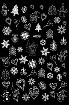 sengpan Christmas gifts ideas Merry Christmas Nail Art Decals Decoration Self Adhesive Nail Art Stickers Manicure Design White Snow Sticker for Nail Design