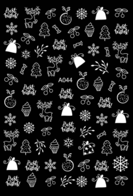 sengpan Christmas gifts ideas Merry Christmas Nail Art Decals Decoration Self Adhesive Nail Art Stickers Manicure Design White Snow Sticker for Nail Design