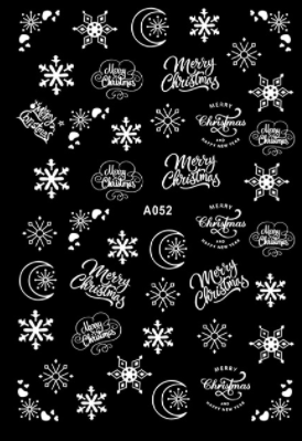 sengpan Christmas gifts ideas Merry Christmas Nail Art Decals Decoration Self Adhesive Nail Art Stickers Manicure Design White Snow Sticker for Nail Design