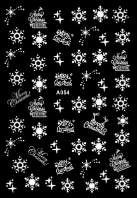 sengpan Christmas gifts ideas Merry Christmas Nail Art Decals Decoration Self Adhesive Nail Art Stickers Manicure Design White Snow Sticker for Nail Design