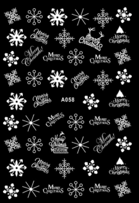 sengpan Christmas gifts ideas Merry Christmas Nail Art Decals Decoration Self Adhesive Nail Art Stickers Manicure Design White Snow Sticker for Nail Design