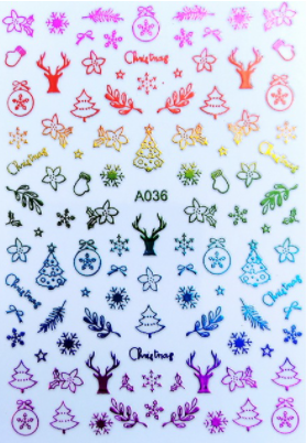 sengpan Christmas gifts ideas Merry Christmas Nail Art Decals Decoration Self Adhesive Nail Art Stickers Manicure Design White Snow Sticker for Nail Design