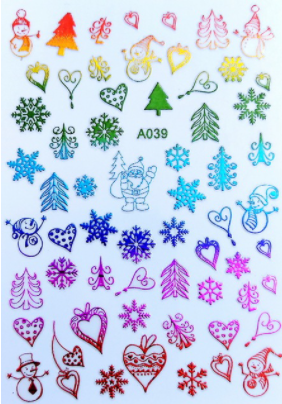 sengpan Christmas gifts ideas Merry Christmas Nail Art Decals Decoration Self Adhesive Nail Art Stickers Manicure Design White Snow Sticker for Nail Design