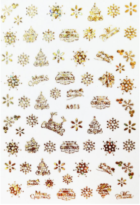 sengpan Christmas gifts ideas Merry Christmas Nail Art Decals Decoration Self Adhesive Nail Art Stickers Manicure Design White Snow Sticker for Nail Design